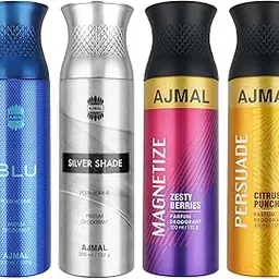 Ajmal 1 Blu Homme for Men, 1 Silver Shade Homme for Men, 1 Magnetize and 1 Persuade for Men & Women Deodorants each 200ML Combo pack of 4 (Total 800ML)-picture-26