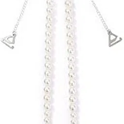 Elegant Pearl Bra Straps for Women – Adjustable & Detachable Faux Pearl Shoulder Straps for Party Wear, Bridal Dresses & Off-Shoulder Outfits (White)-image-2