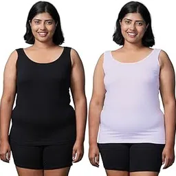 Adira | Plus Size Inner Tank Top Women | Plus Size Inner Tank Tops | Wide Fabric Shoulder | Round Neckline | Offers Full Coverage | Pack of 2-picture-45