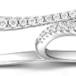 espere Rhodium Plated Sterling Silver 925 Double Finger Ring for Women-picture-34