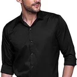 indoprimo Men's Classic fit Casual Solid Satin Shirt for Men Full Sleeve - Satya-picture-49
