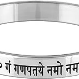 the amritsar store Stainless Steel Lord Ganesh Mantra 12mm Thick Punjabi Kada Bracelet for Men-picture-32