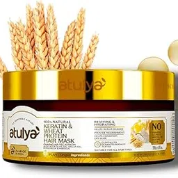 Atulya Keratin & Wheat Protein Hair Mask | Hair Mask for Repairing Damage | Herbal Hair Mask for Soft Hair | Free From Paraben, Sulphate, Mineral Oil, Silicone & Color | Suitable for All Hair Types-picture-41