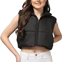 style beurua Women's Sleeveless Puffer Jacket | Winter Jacket for Women | Jacket for Women Winter Wear Available In (Black,Beige, Brown,White)-picture-33