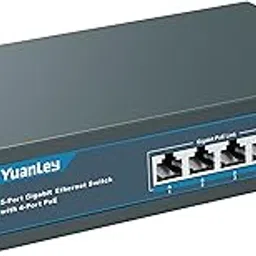 YuanLey 5 Port Gigabit PoE Switch with 4 Port PoE, 802.3af/at 78W Built-in Power, Fanless Metal Unmanaged Plug & Play-picture-44