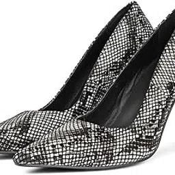 saintg Womens Black Metallic Leather Pumps-picture-14