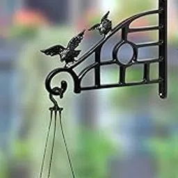 (RES)Metal Wall Hook Hanging Plant Bracket | Decorative Straight Plant Hanger for Pots Bird Feeders, Planters, Lanterns, Cotton Wind Chimes Indoor and Outdoor Hanger (Pack Of 1, Black 26)-image-28