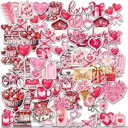 BIRD'S MIND® 55 PCs Love Pink Theme Scrapbook Stickers for journals Scrapbooking DIY Diary-picture-13