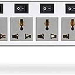 ELEGANT CASA 7x7 Extension Cord with 4-Yard Copper Cable 7 Universal sockets with Dedicated switches Built-in Surge Protector Fuse Durable 6A Power Strip for Home Office appliances-1 Set-image-95