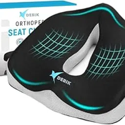 Seat Cushion Pillow for Office Chair - Memory Foam Firm Coccyx Pad - Tailbone, Sciatica, Lower Back Pain Relief Posture Corrector for Car, Wheelchair, Computer and Desk Chair (black grey)-picture-15