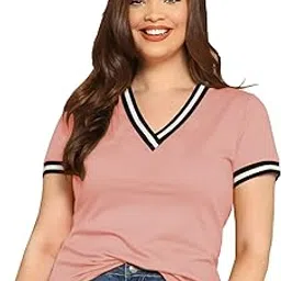 fabricorn Women's Multi Colour Rib Short Sleeve T-Shirt.-picture-29