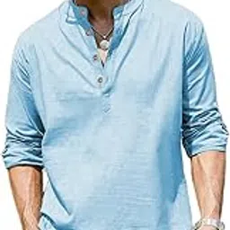knowted Cotton Blend Solid Casual Slim Fit Mandarin/Chinese Collor Short Kurta for Men (KRTBTN44)-picture-14