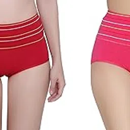 glamoras Women's Cotton Spandex High Waist Full Coverage Hipster Panty Everyday Briefs, Free Size, Pack of 2 Hipster Panties-picture-23