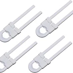 Sliding Child Safety Cabinet Locks, U Shaped Baby Proof Cupboard Kitchen Lock, Childproof Cabinet Latch Kid Safety for Knobs and Handles Home Furniture Door,Pack of 4-image-7