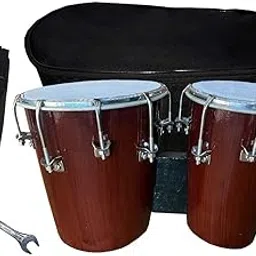 First Double Nut & Bold fitting Bongo with cover, Belt and Spinner Shiny Beautiful Color (Brown)-picture-31