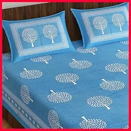 ColorKart 100% Cotton Bedsheet for Double Bed Rajasthani Jaipuri Traditional Floral King Size Double Bedsheet with 2 Pillow Covers - Multi241-picture-23