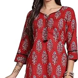 rajnandini Women's Pure Cotton Jaipuri Printed Tunic (JOPLJPR4026-P_Maroon_P)-picture-21