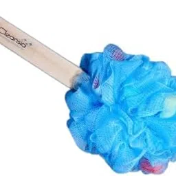 Cleansia Dark Blue Wooden Handle Bath Loofah, Soft Exfoliating Body Scrubber for Men & Women, Long Handle Back Brush for Deep Cleansing, Gentle Bath Sponge for Smooth & Refreshing Skin-picture-29
