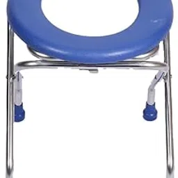 Rehab Pro Commode chair Essential Home Care and Travel Accessories Foldable Patient Bed Travel Bucket Adult Potty Seat Toilet Converters Folding Stool-Blue-picture-14