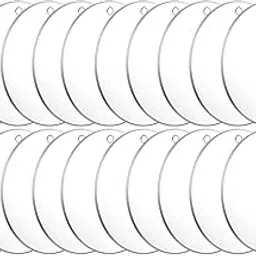Acrylic Circle Blanks 16 Pcs | 3 Inch Clear Acrylic Discs with Pre-Drilled Holes | Transparent Round Blank Ornaments for DIY Crafting, Keychains, Tags, Vinyl Projects & Decorations-picture-13