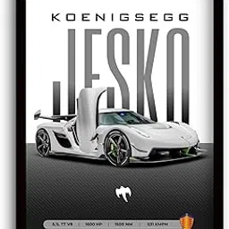 Koenigsegg Jesko Poster | Framed Koenigsegg A4 Sized (31 x 23 cm) | Car Poster for Wall, Gift for Boys, Hypercar Frames | Jesko Car Posters for Wall, Bedroom, Hostel, Study Area, Hostel-picture-28