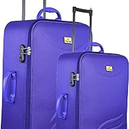 city bag Printed Trolley Bags Set of 2 (20 inch Cabin and 24 inch Check in) with Trolley Tow Wheel and numer Lock (Blue)-picture-21