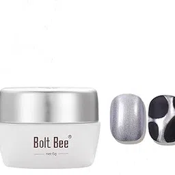Bolt bee Metallic Gel Nail Polish, 3D Golden Silver Painted UV Nail Art Painting Liner Gel for Cyber Punk French Acrylic Nail Painting Drawing Nail Design Gel for Nail Art (silver,.)-picture-12