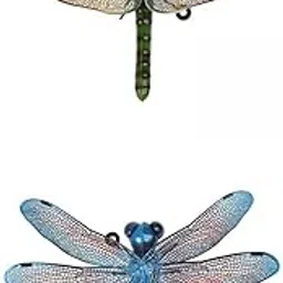 MERISHOPP 2Pieces Metal Wall Dragonfly Decorations for Farmhouse Green and Blue-picture-51