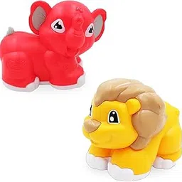 Cute Elephant & Lion Friction Toy Pack of 2 | Gift Toy | Made in India | 1-6 Year | Realistic Design | Indoor Outdoor Play | Safe and Non-Toxic | Gift for Kids | Multicolour-picture-25