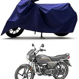 RS ENGLAND - All Season Protection Bike Cover for 2025 Hero Splendor Plus Million Edition Bike Cover with Water-Resistant and Dust Proof Premium 190T Fabric_Entire Navy-image-81