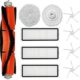 Replacement Parts Compatible with Dreametech W10 / W10 Pro Robot Vacuum Cleaner Accessories,1 Main Brush 4 Side Brush 2 Mop Pads with Stand 3 Hepa Filter-image-32