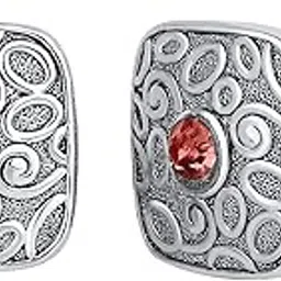 mahi Solitaire Pink Crystal Silver Plated Squarish Cufflink for Mens and Boys (CL1100543R)-picture-20