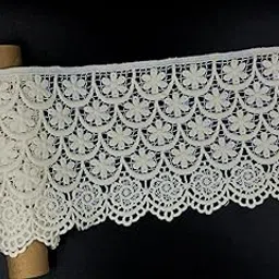 ORIENT LACE CRAFT Off White lace Border Material for Suits,Saree an Dupatta (Size 10.5 cm) Qty 4.5 Meter-image-0