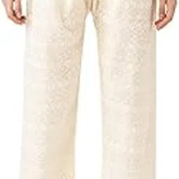 vastraa fusion Straight Regular Fit Stylish Solid Cotton Embroidered Lace Palazzo or Bottoms for Women's and Girls Off-White-picture-53