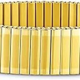 STEEL BRACELET-96 STYLE KRAFT Gold Block Tile Wide Wristband for Men Women, Stretch Bracelet Golden Bracelet Kada Bnagle For Women. Birthday Gift For Him/Her Elegant Bracelet-image-16