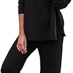 feager Two Piece Sweat Sets Outfits Fall Fashion Casual Trendy Lounge Sweatsuits Cozy Knit Sweat Loungewear Set-picture-41