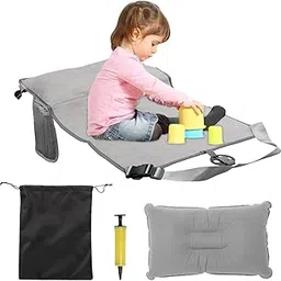 HASTHIP® 30.7x18.9'' Seat Footrest for Kids Travel Sleeping Bed with Inflatable Pillow Packable Seat Extender with Storage Pouch, Air Pump, Travel Essentials for Kids Flight Travel Accessories-image-44