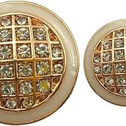 Ani accessories Pack of 16 8 Big and 8 Small Classic Enameled Crystal Rhinestone Metal Button for Coat Blazer Suit, Sherwani and Indian Dresses Sports Coat Size (30L & 34L) (Skin)-image-57
