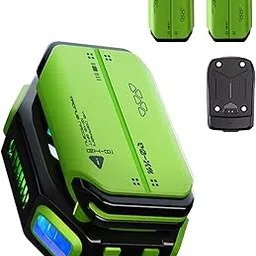 Cubonic X111 Magnetic Mobile Cooling Fan Radiator TECTechnologywith 2 Combo Battery Pack for Unlimited Gaming, RGB Light, Battery% Display (Green)-picture-12
