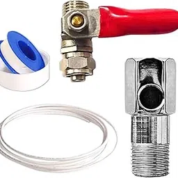 Aquafobes Stainless Steel Inlet Valve/Connector, 3/8" Inchi Connection, Teflon Tape with 3/8" Inchi Pipe For RO/UV/Water Filter Purifier (DV Set) for All Kind of RO Water Purifier-picture-17