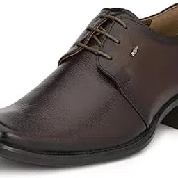 hitz Men's Brown Leather Lace up Formal Shoes-picture-30