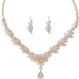 shining diva fashion Latest Stylish Design Fancy Wedding Necklace Jewellery Set for Women (16113s)-picture-36