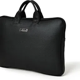 matrice Faux Vegan Leather Unisex Laptop Sleeve Messenger Bag for Men and Women in Office Fits 14/15.6/16 Inch Messenger and Shoulder Bag for Travel (0810-Black)-picture-24