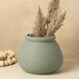 Habere India-All The Cultures Fabricating India Flower Pot for Living Room | Ceramic Vase | Flower Vase | Vase for Home Decor | Small Vase | Ceramic Vases for Home Decor (M: L21xW21xH17.5 CM)-picture-20