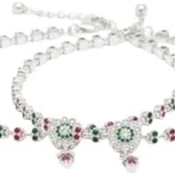 Elegant Silver Anklet Payal for Women, Traditional Indian Wedding Foot Jewelry with Floral Design, 40gm-picture-54