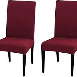 Dining Chair Cover Pack of 2 Maroon 200 GSM Stretchable Slipcover Seat Protector 1pc Dining Chairs Covers for Home Hotel Dining Table Chairs-picture-27