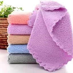 T TRENDY MART Microfiber Face Towels, 25 x 25 cm, 400 GSM, Super Absorbent, Multicolour, Pack of 6-picture-29