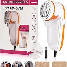 Electric Lint Remover, White and Orange, with Safety Cover, Precision Cut Blade, Dust Collecting Tray, for Clothes, Curtains, Furniture, 1 Year Warranty-image-90