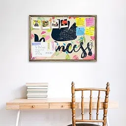 ArtzFolio Watercolor Flowers D10 | Bulletin Board Notice Pin Board | Vision Soft Board Combo with Thumb Push Pins & Sticky Notes | Antique Golden Frame | 24 x 16 inch (61 x 41 cms)-picture-12