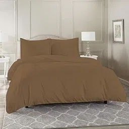 COTT Linen - King Size Duvet Cover Double Bed Cotton King Size Duvet Cover II Comforter Cover II Razai Cover II (Dohars) / Quilt Cover for Double Bed with Zipper (102x110 Inch)-Taupe Solid-picture-29